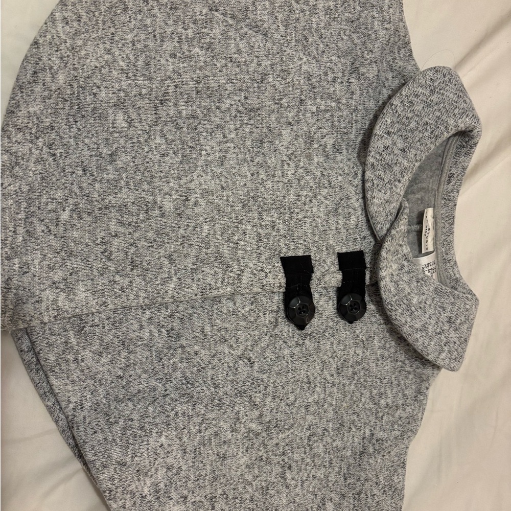 Max Studio Baby Heather Gray Sweater Cape with Dark Accents